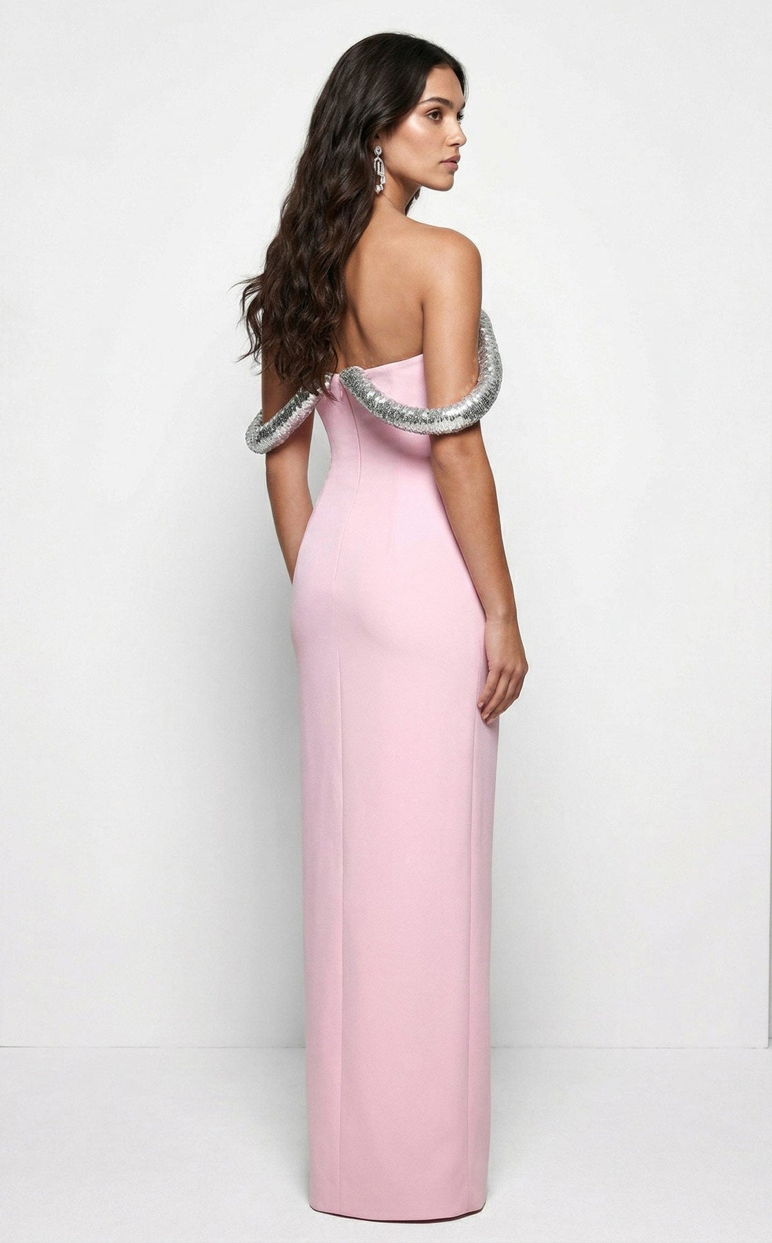 MNM COUTURE B1233 - Sweetheart Back Slit Evening Gown