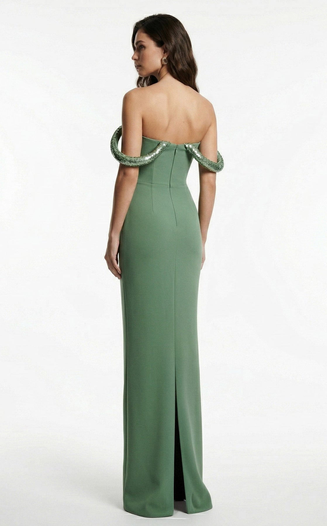 MNM COUTURE B1233 - Sweetheart Back Slit Evening Gown