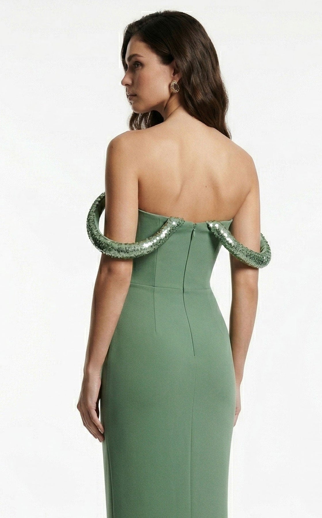 MNM COUTURE B1233 - Sweetheart Back Slit Evening Gown