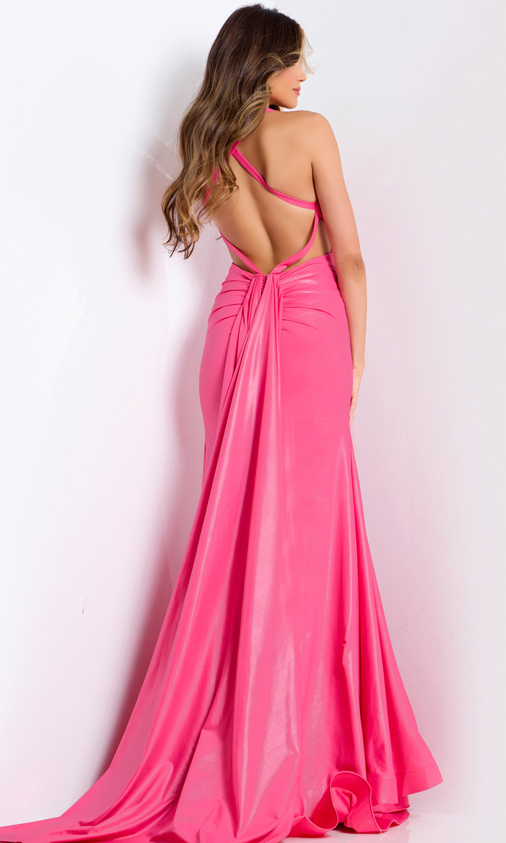 Jovani 48291 - V-Neck Draped Back Prom Gown