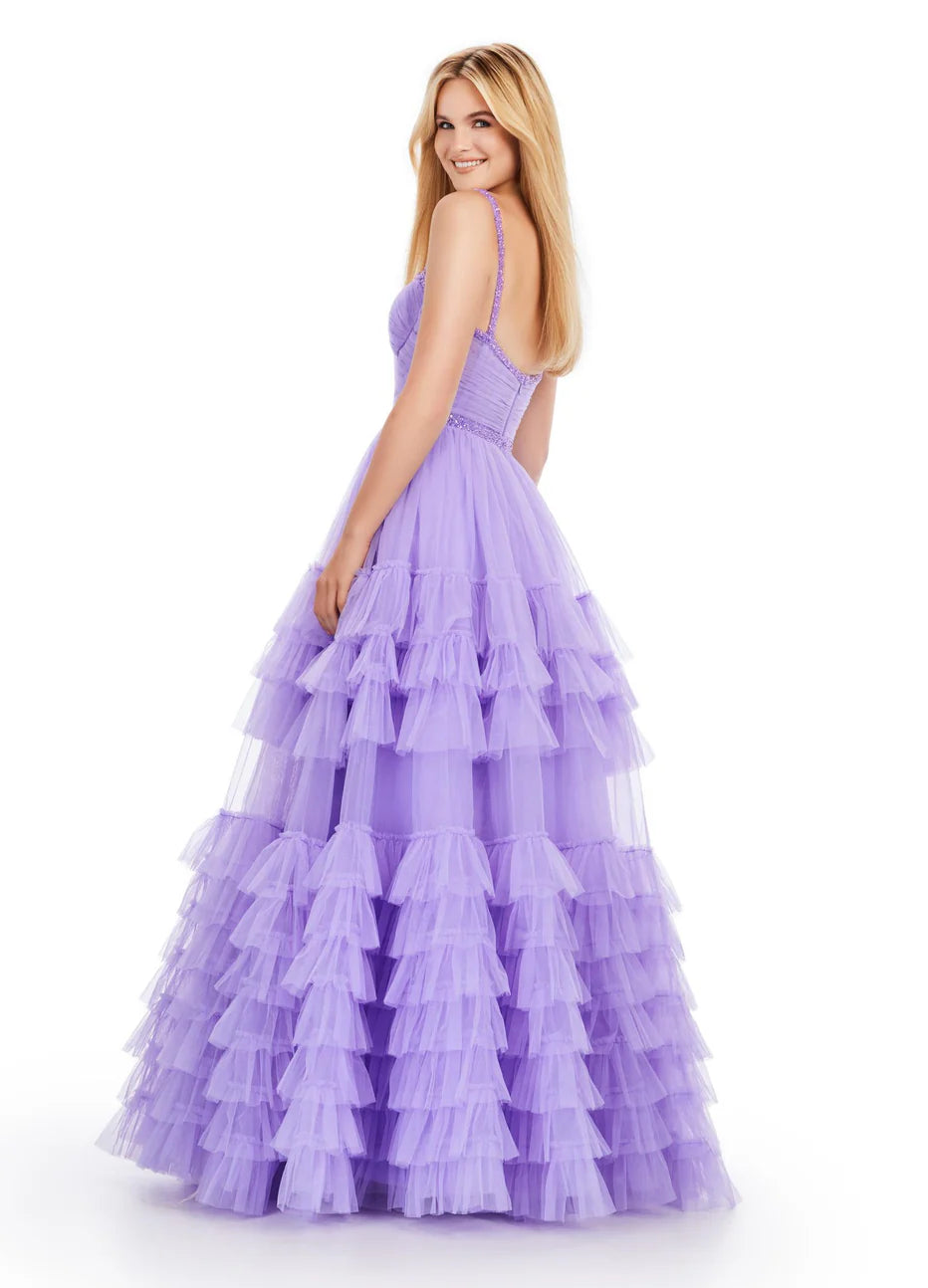 Ashley Lauren 11603 - Spaghetti Strap Tulle Prom Dress