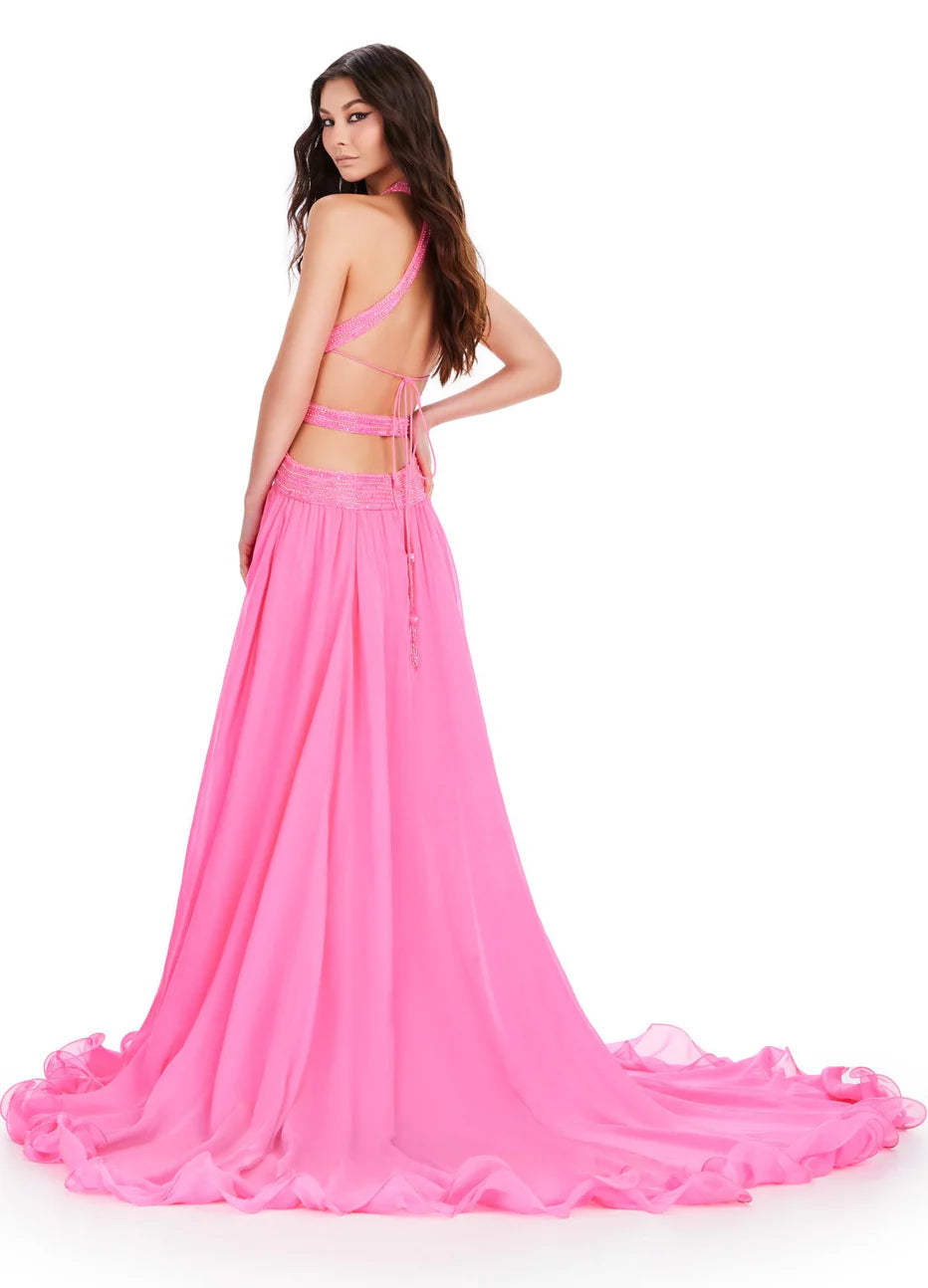 Ashley Lauren 11504 - Cutout Halter Prom Dress