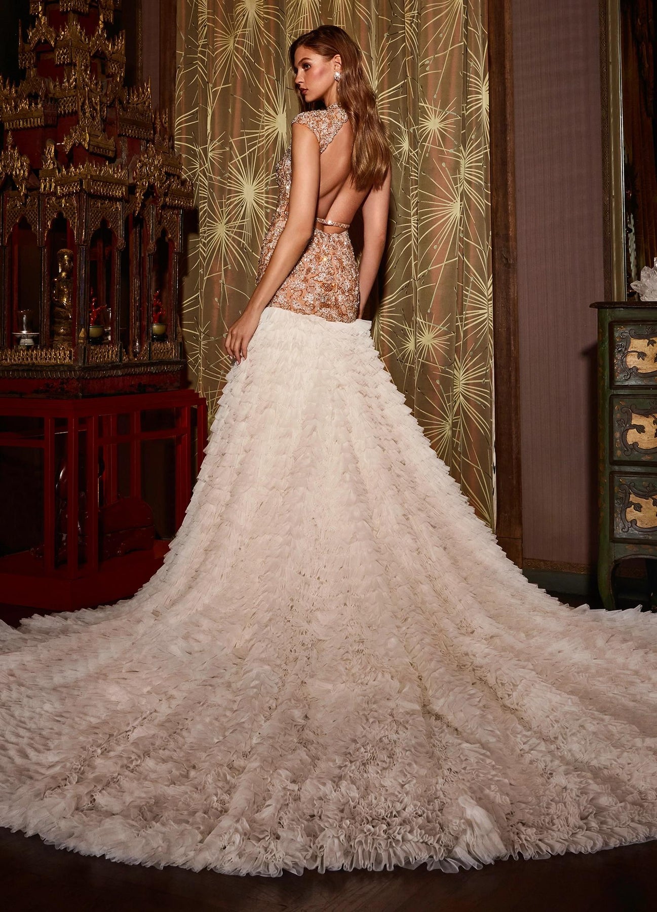 Ashley Lauren 11428 - Beaded Cap Sleeve Gown