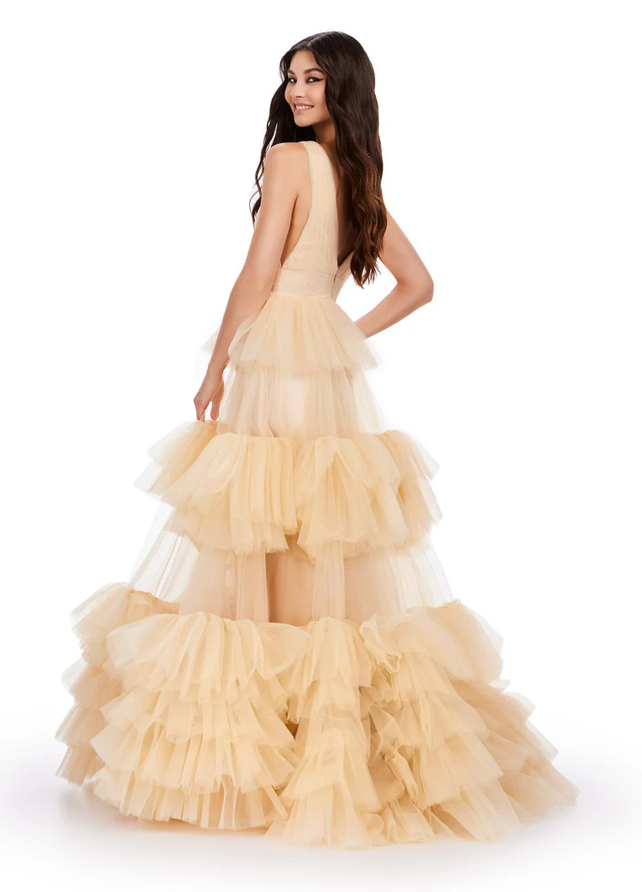 Ashley Lauren 11620 - V-Neck Tiered Prom Dress
