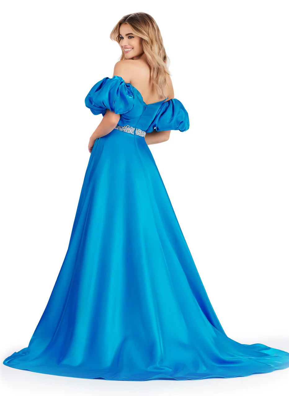 Ashley Lauren 11474 - A-Line Prom Dress with Beaded Belt