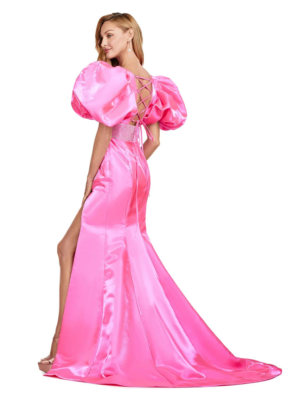 Ashley Lauren 11379 - Puffed Sleeved Gown