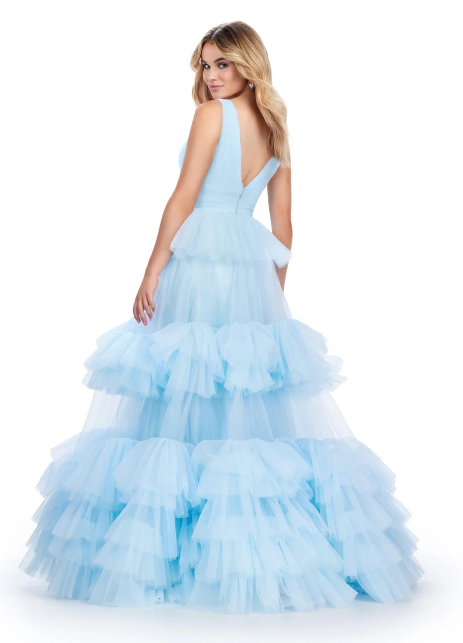 Ashley Lauren 11620 - V-Neck Tiered Prom Dress