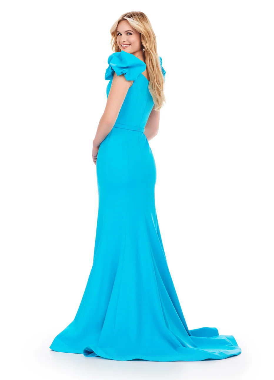 Ashley Lauren 11615 - Beaded Trim V-Neck Evening Gown