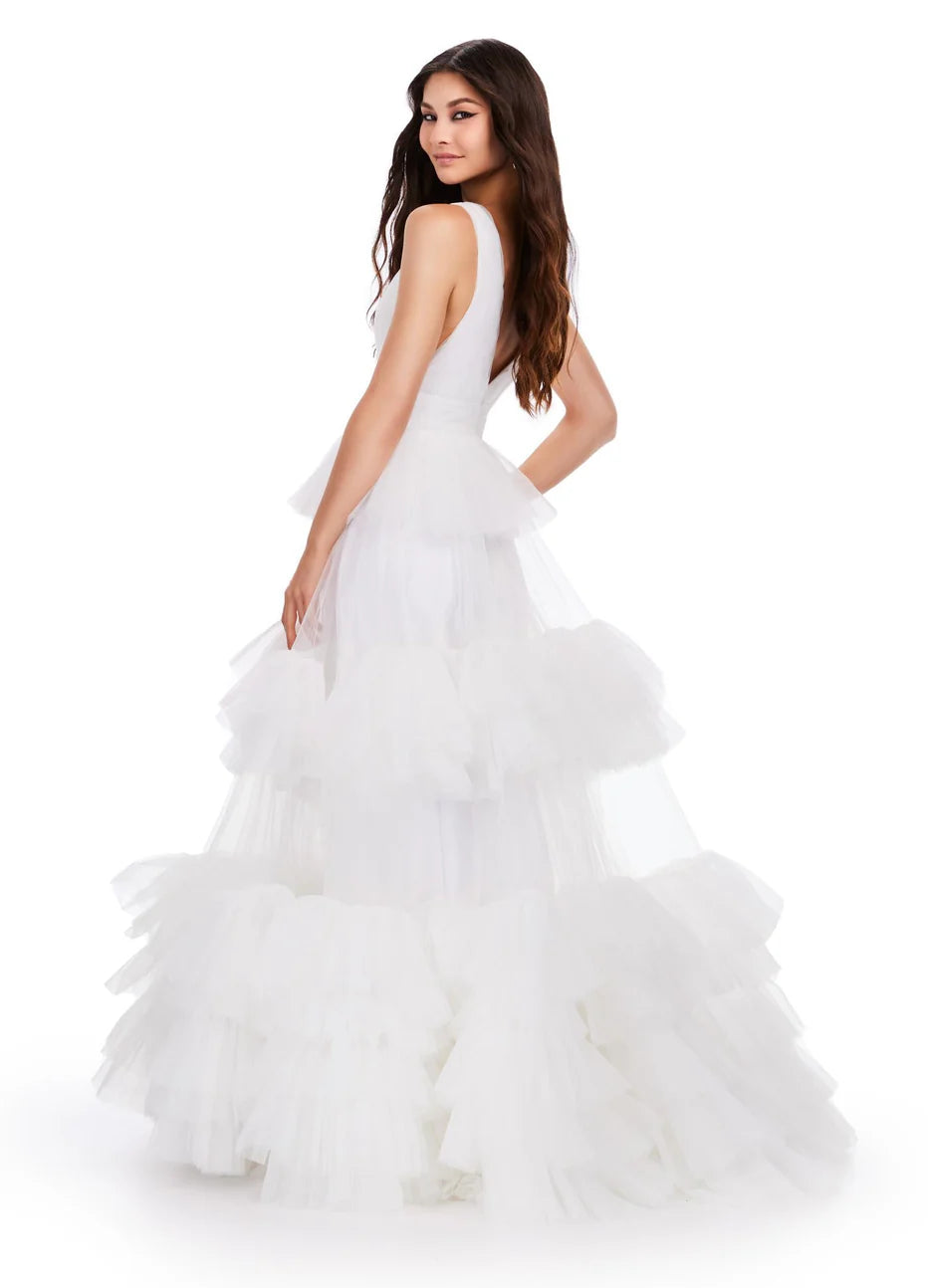 Ashley Lauren 11620 - V-Neck Tiered Prom Dress