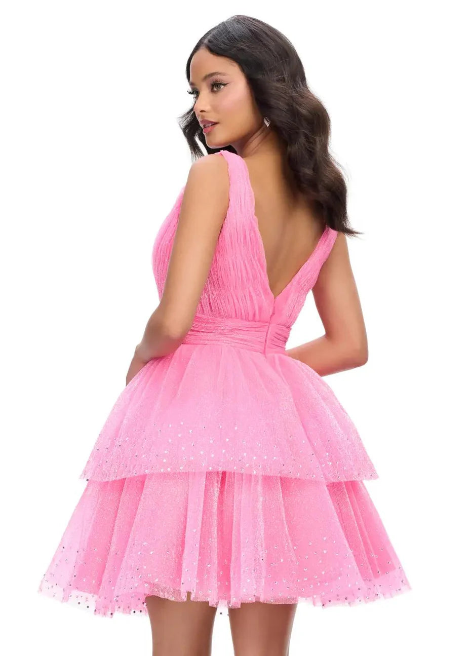 Ashley Lauren 4695 - Tulle Glitter Cocktail Dress