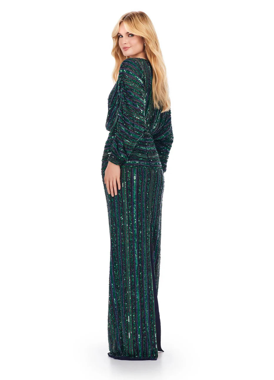 Ashley Lauren 11490 - Fully Beaded V-Neck Prom Gown