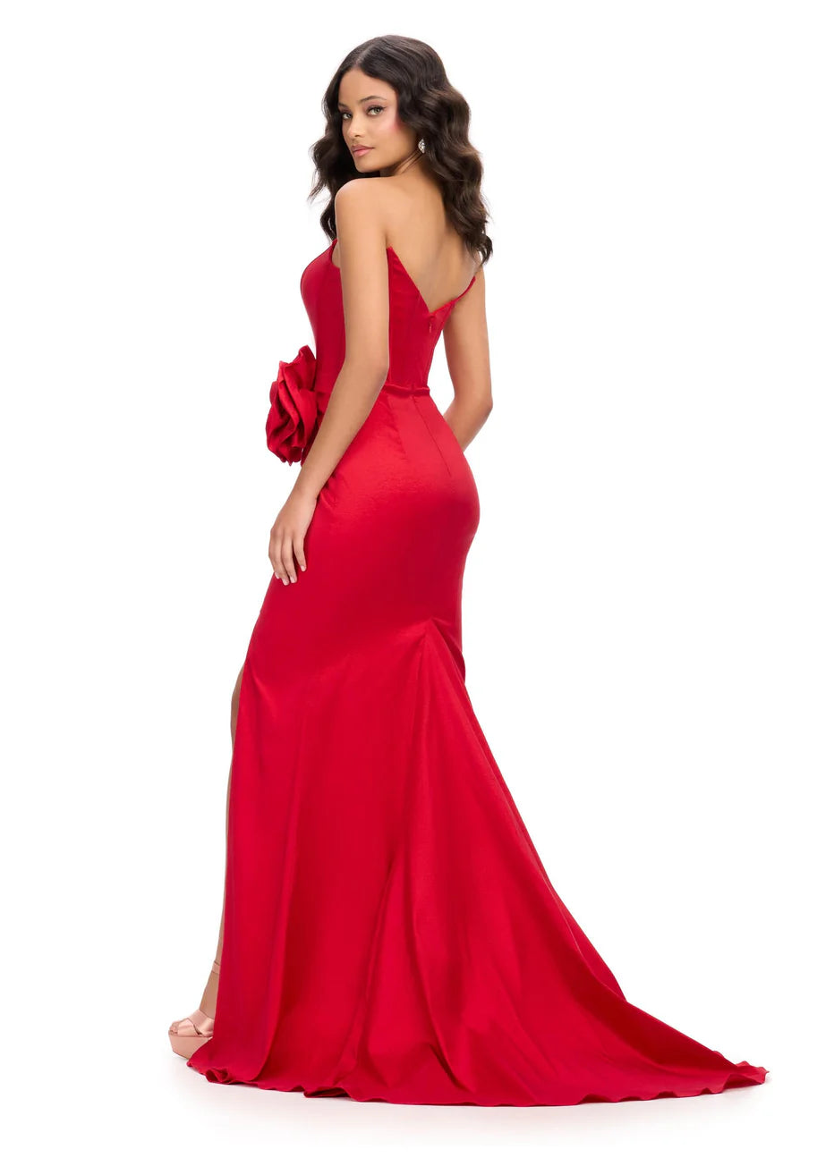 Ashley Lauren 11752 - Scoop Neck Flower Details Prom Gown