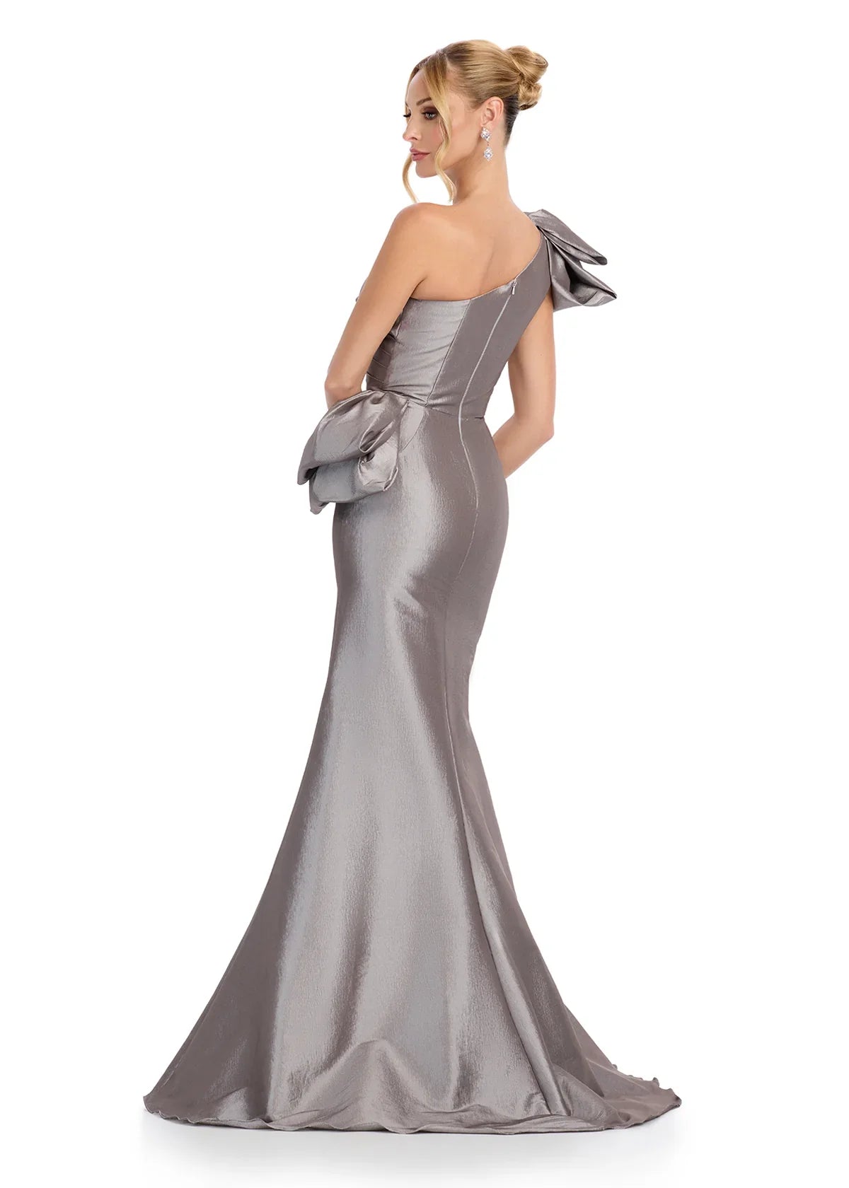 Ashley Lauren 11722 - Asym Neck Peplum Dress Clearance Sale