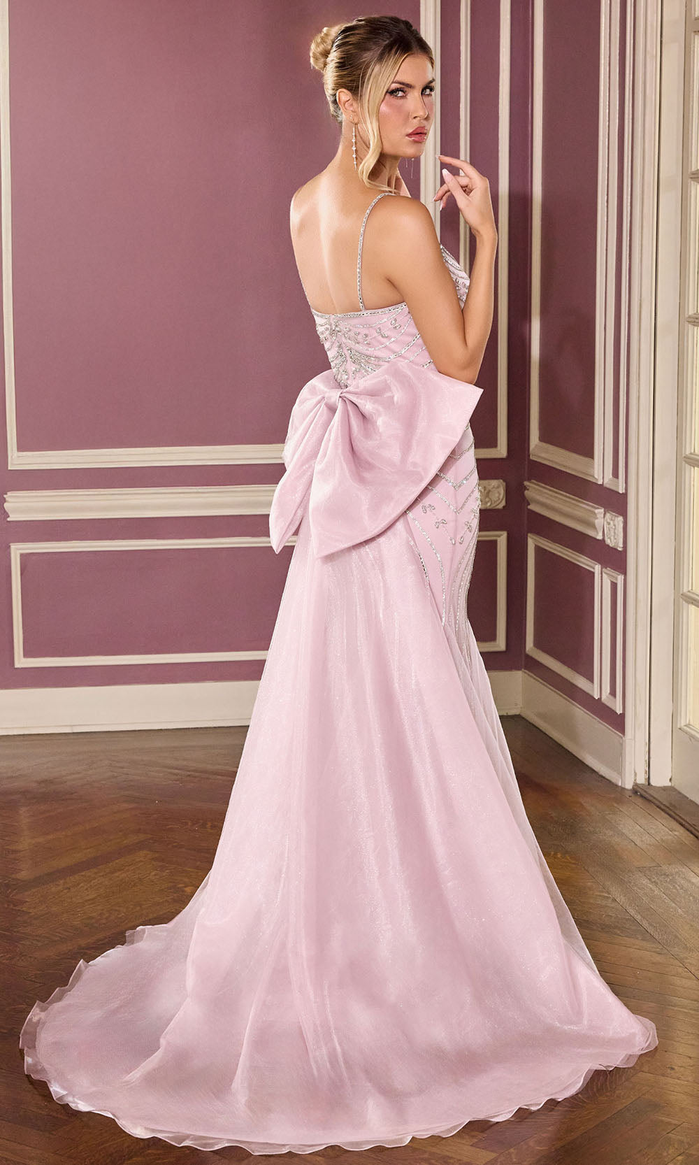 Ladivine CB167 - Bow Back Embellished Mermaid Gown Prom Dresses in Mauve