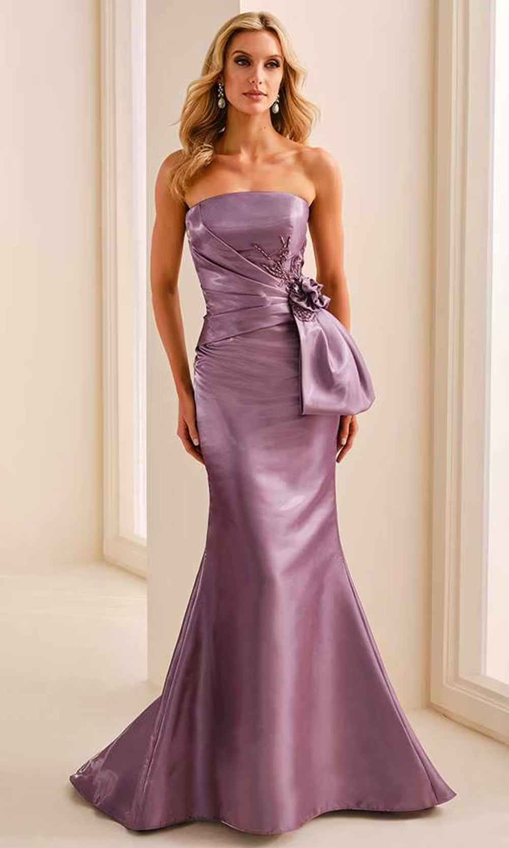 Cameron Blake CB454 - Embellished Straight Across Formal Dress Prom Dresses in Purple  