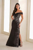 Cameron Blake CB777 - Embroidered Off Shoulder Evening Dress