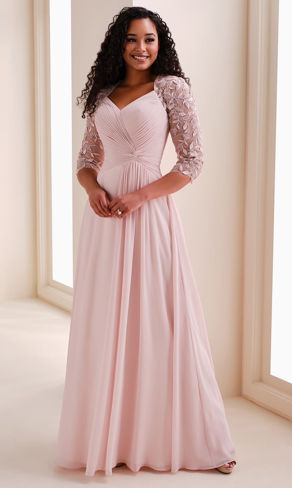 cameron blake formal dresses CB824 - Long Chiffon, Metallic Lace Applique, Sequin & Beading A-line Dress Featuring a chic one Atogsazn Womens Summer V Coat Size:48 S G2512D6728