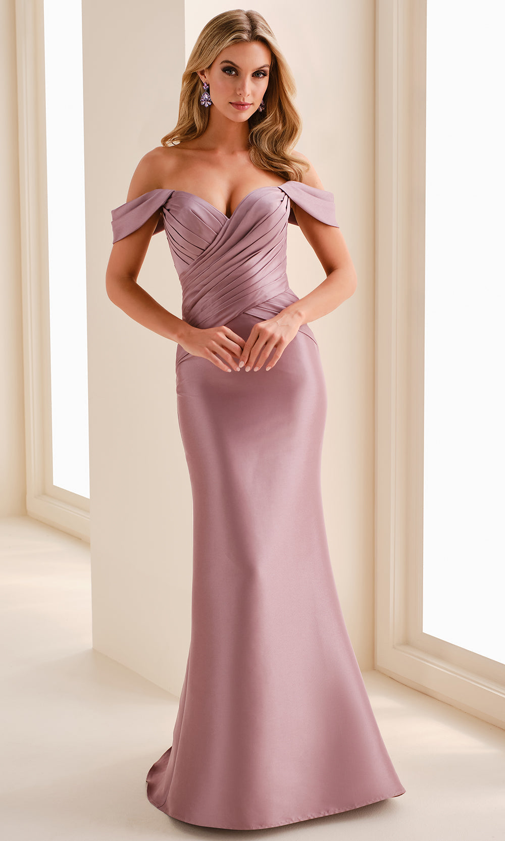 Cameron Blake CB828 - Elegant Mikado Off Shoulder Gown Prom Dresses