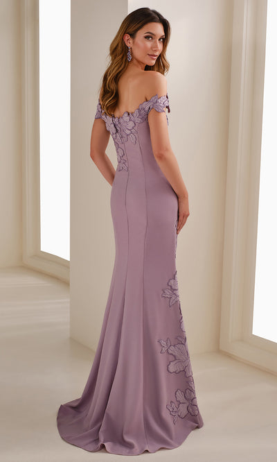 Cameron Blake CB901 - Cap Sleeve Mermaid Gown with Floral Detail Prom Dresses