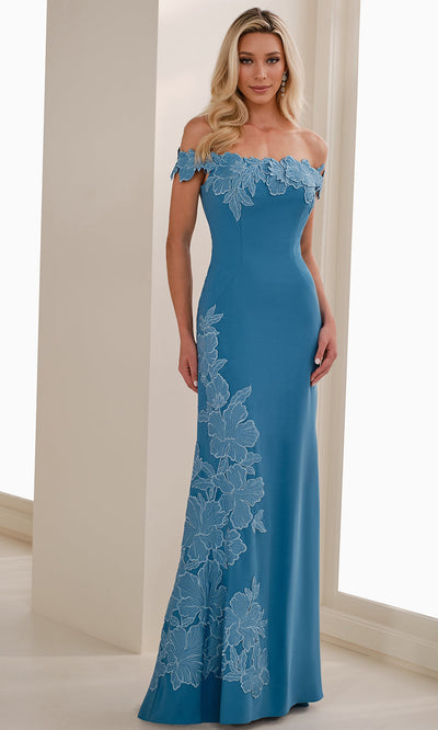 Cameron Blake CB901 - Cap Sleeve Mermaid Gown with Floral Detail Prom Dresses