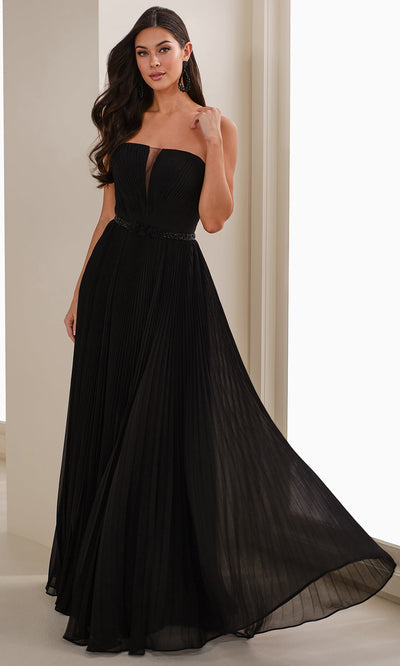 Cameron Blake CB903 - Beaded Waist Chiffon Gown with Shawl Formal Gowns