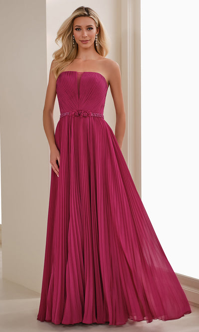 Cameron Blake CB903 - Beaded Waist Chiffon Gown with Shawl Formal Gowns