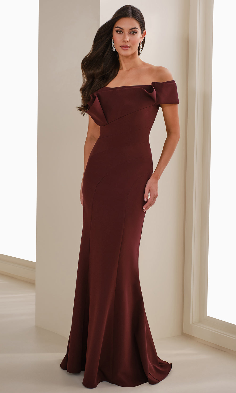 Cameron Blake CB905 - Seam Sculpted Off Shoulder Evening Gown Prom Dresses