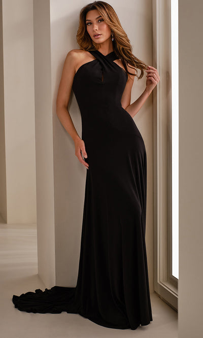 Cameron Blake CB911 - Halter Cutout Fit and Flare Gown Formal Gowns