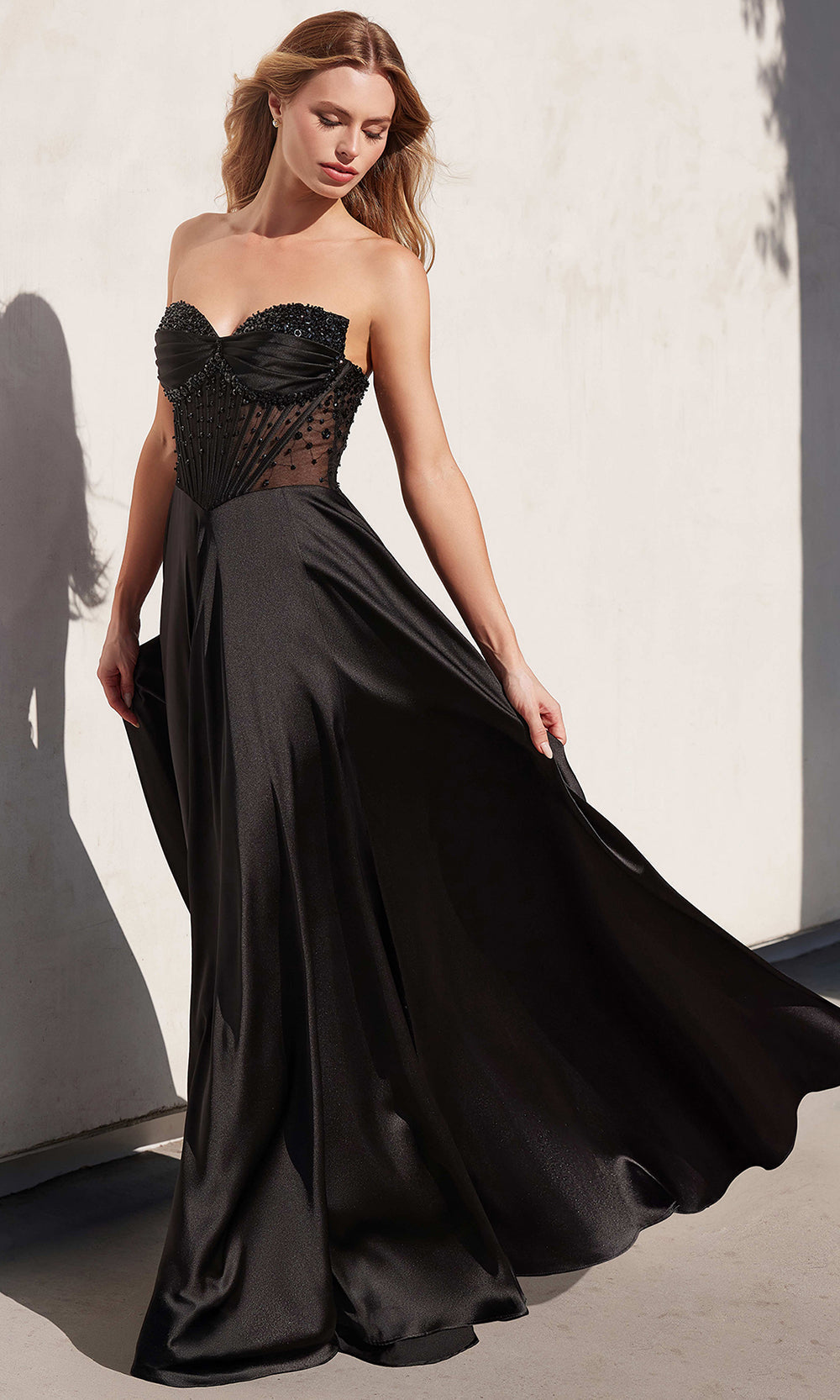 Ladivine CD297 - Illusion A-Line Evening Dress