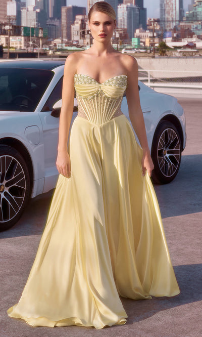 Ladivine CD297 - Illusion A-Line Evening Dress