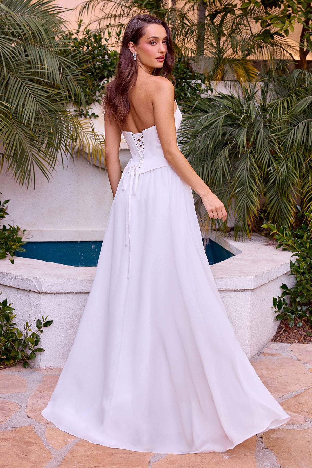 Ladivine CD386W - A-Line Corset Wedding Dress Wedding Dresses in Off White