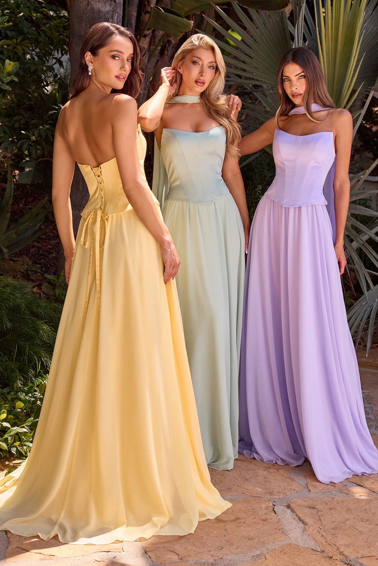 Ladivine CD386 - Strapless Chiffon A-Line Gown Prom Dresses in Black