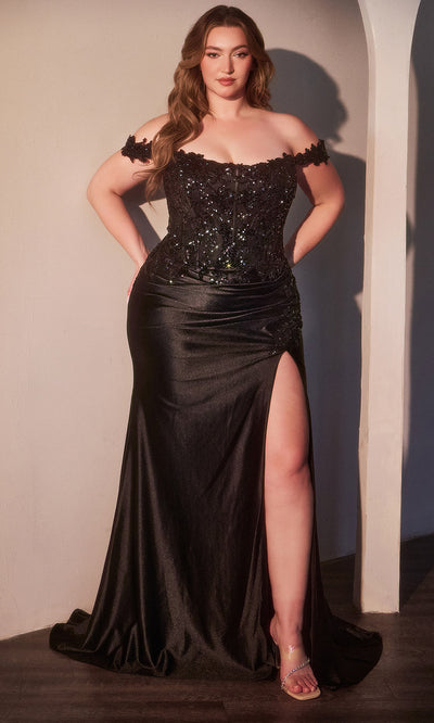 Ladivine CDS537C - Scoop Neck Embellished Prom Gown