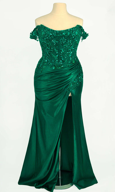 Ladivine CDS537C - Scoop Neck Embellished Prom Gown