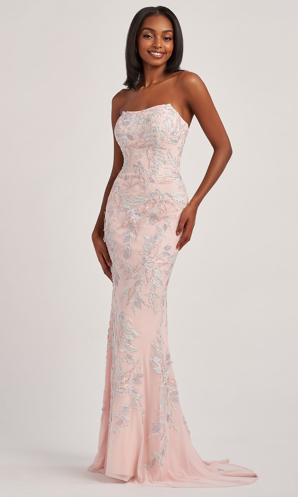 Colette CL6007 - Elegant Strapless Embroidered Lace Gown Prom Dresses