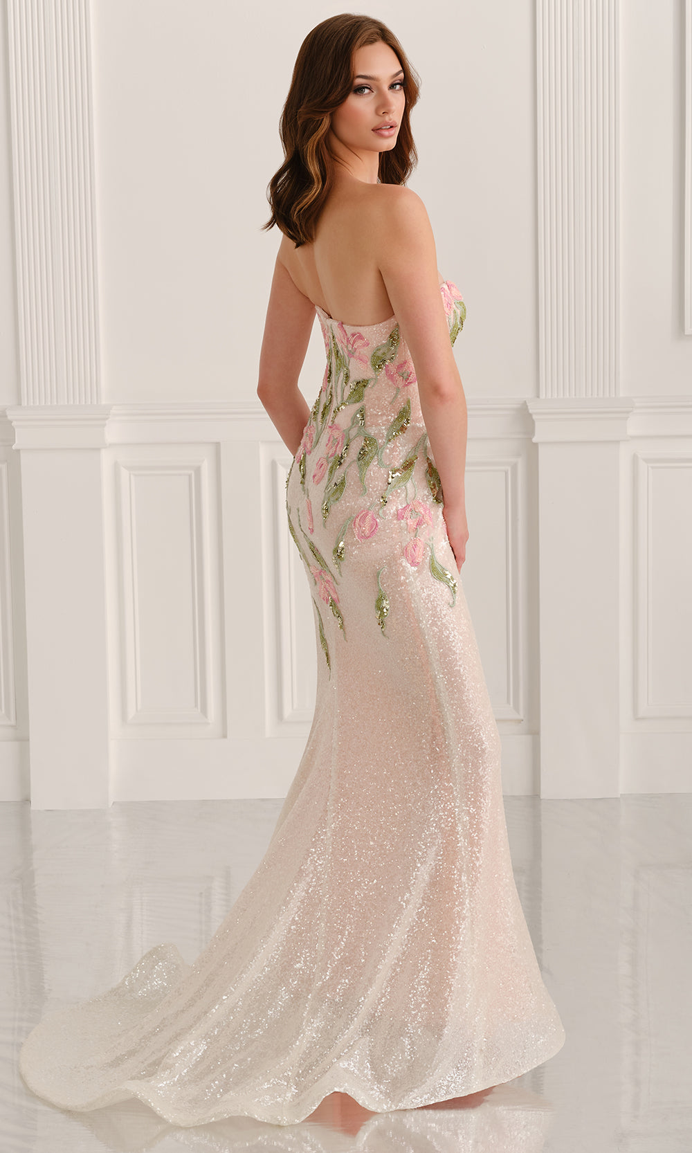 Colette CL6101 - Sweetheart Neck Floral Embellished Gown Prom Dresses