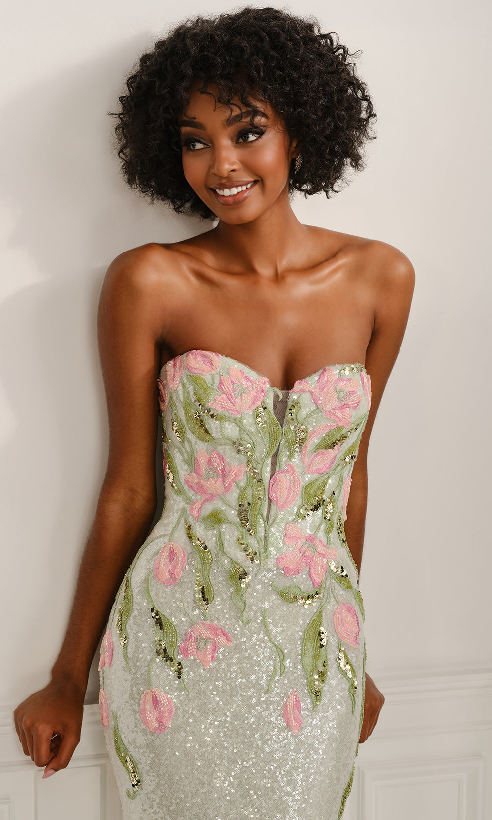 Colette CL6101 - Sweetheart Neck Floral Embellished Gown Prom Dresses