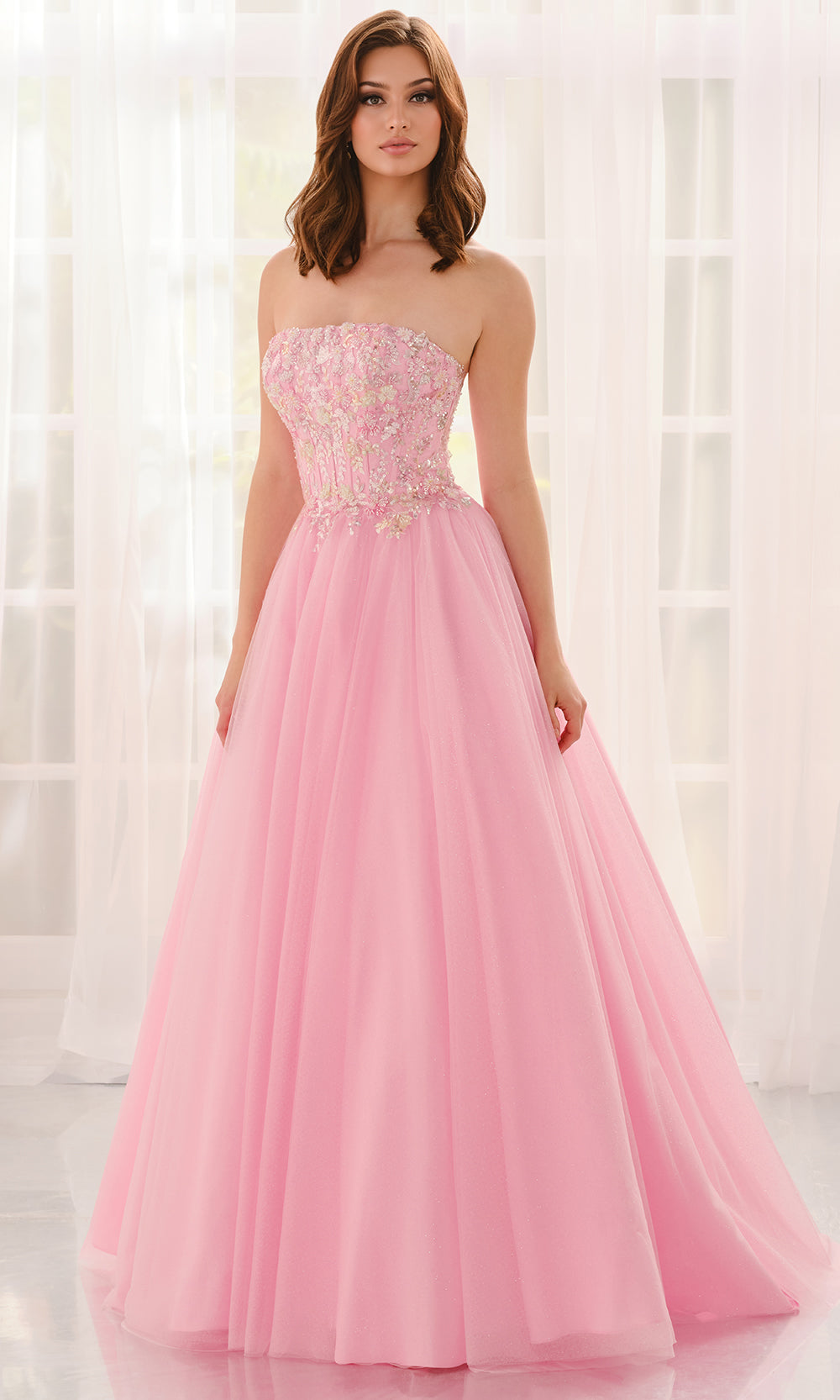 Colette CL6107 - Beaded Corset Straight Across Gown Ball Gowns