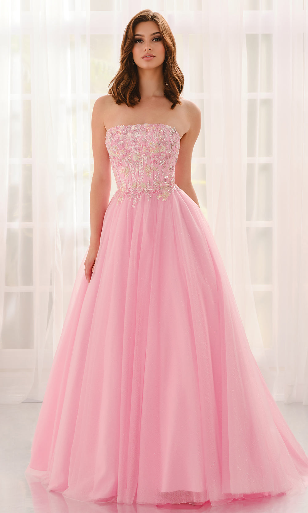 Colette CL6107 - Beaded Corset Straight Across Gown Ball Gowns