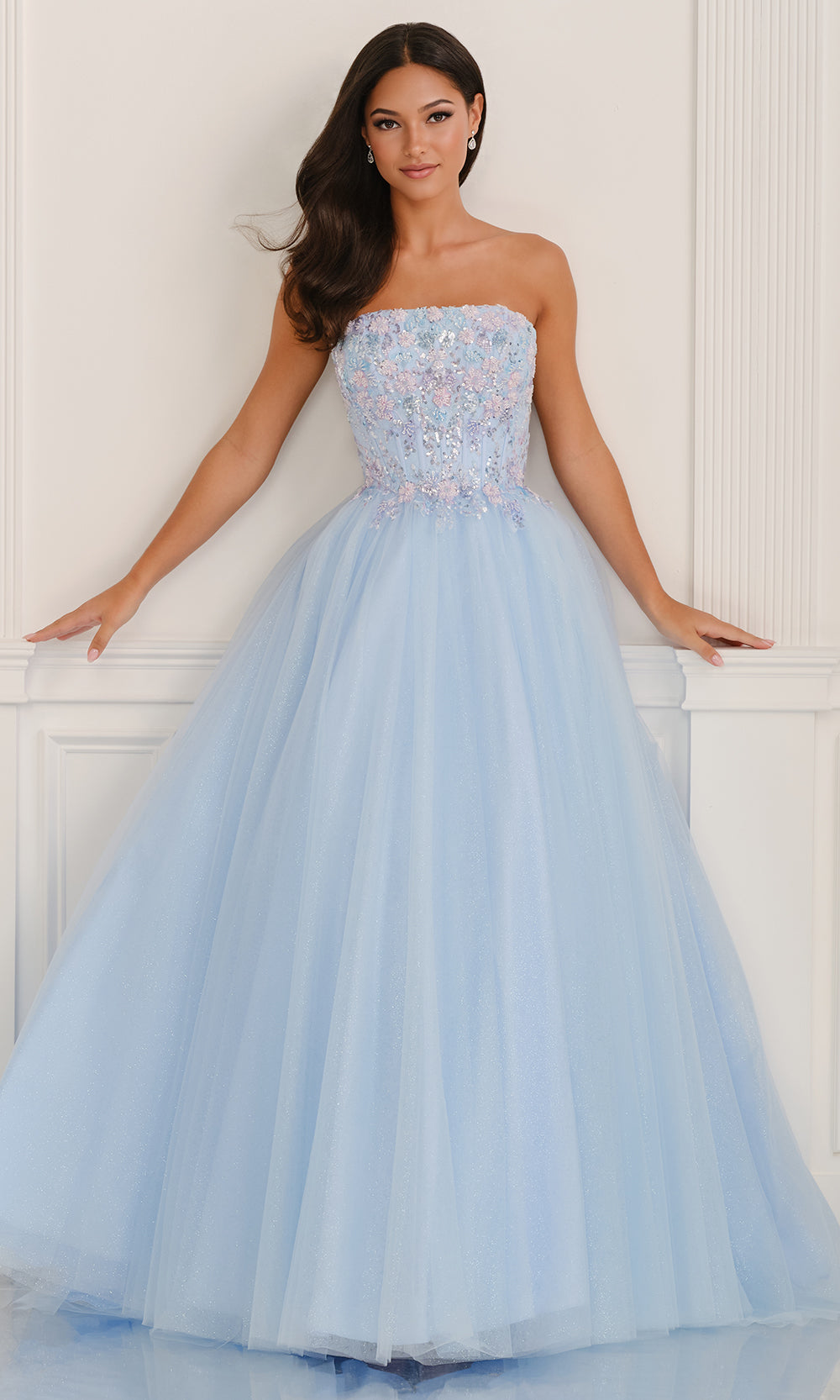 Colette CL6107 - Beaded Corset Straight Across Gown Ball Gowns