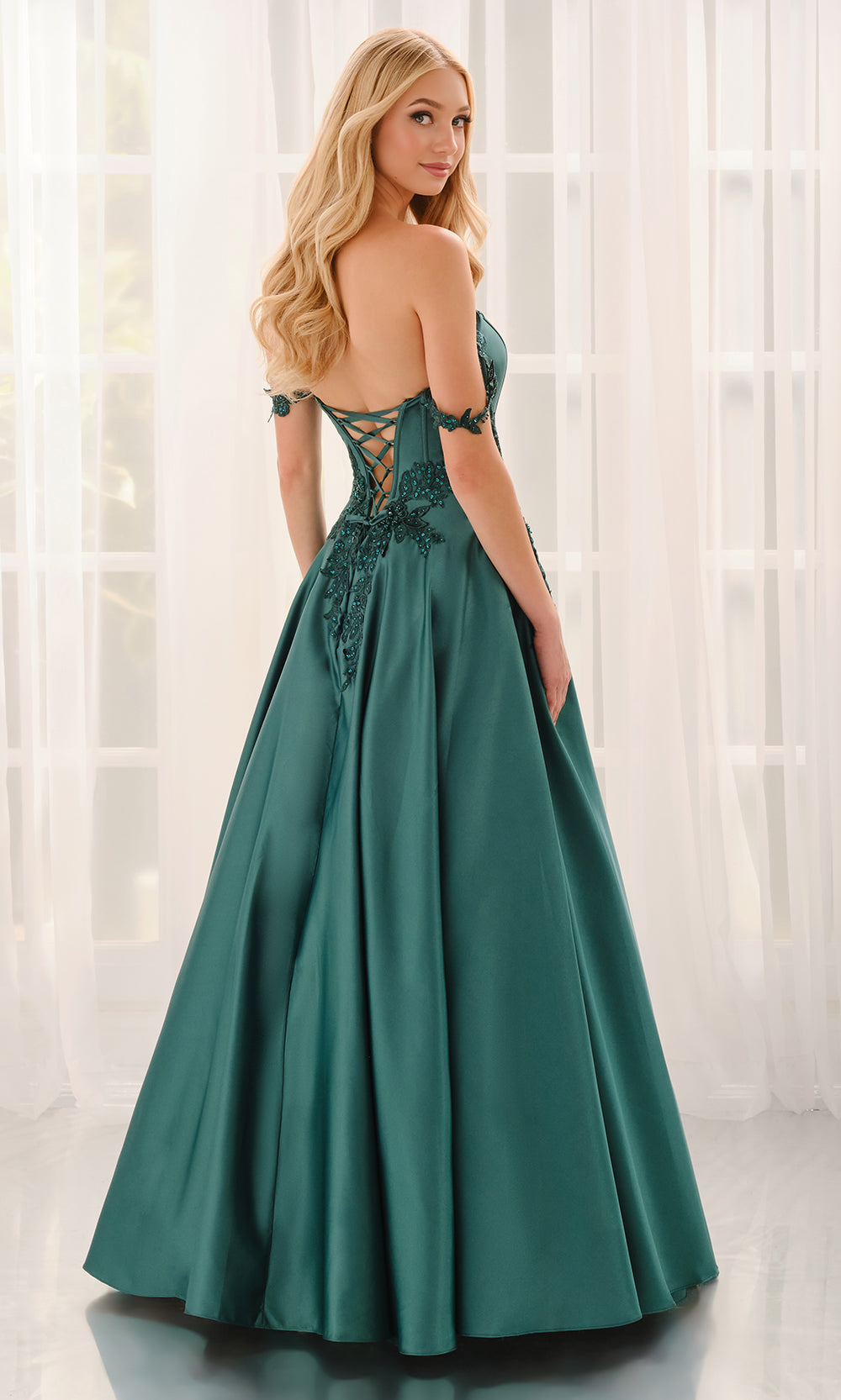 Colette CL6151 - Off Shoulder Embroidered Gown with Pockets Ball Gowns