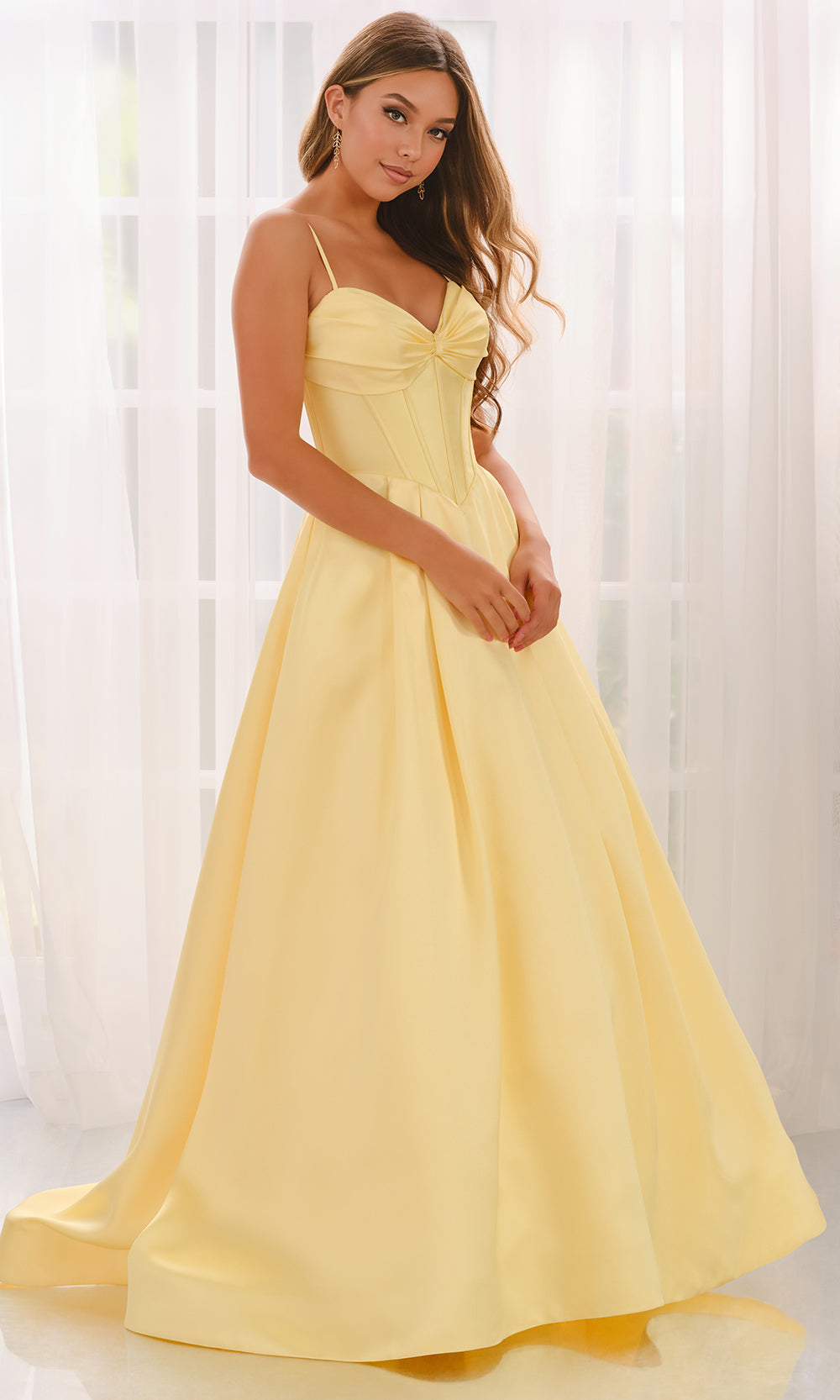 Colette CL6157 - Classic Mikado Sleeveless Pleated Gown Ball Gowns
