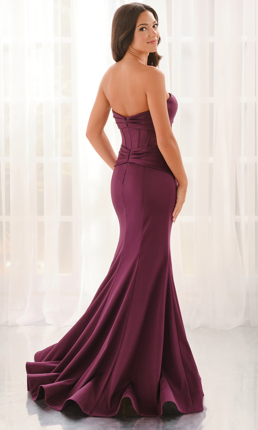 Colette CL6187 - Strapless Illusion Keyhole Prom Gown with Slit Prom Dresses