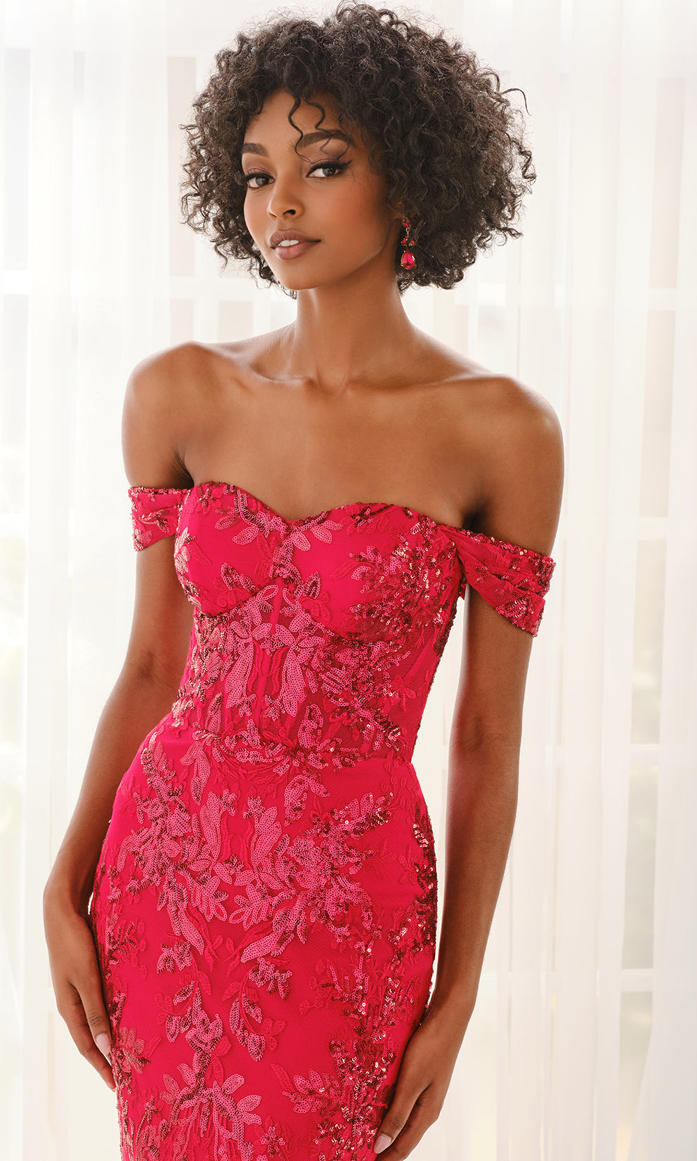 Colette CL6205 - Sweetheart Embroidered Sequin Gown Prom Dresses