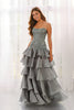 Colette CL6213 - Embroidered Scoop Neck Tiered Gown