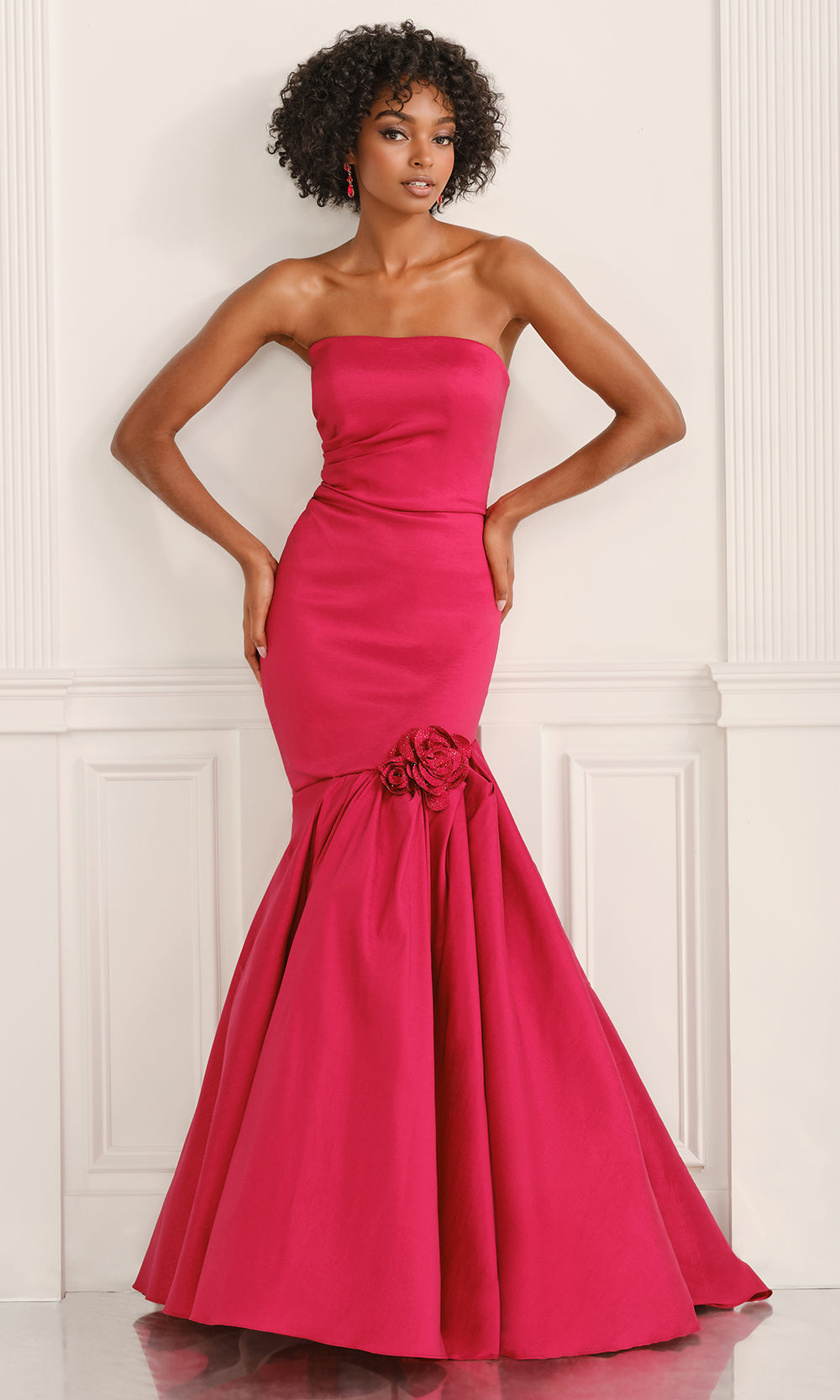 Colette CL6219 - Straight Neckline Taffeta Prom Gown Prom Dresses