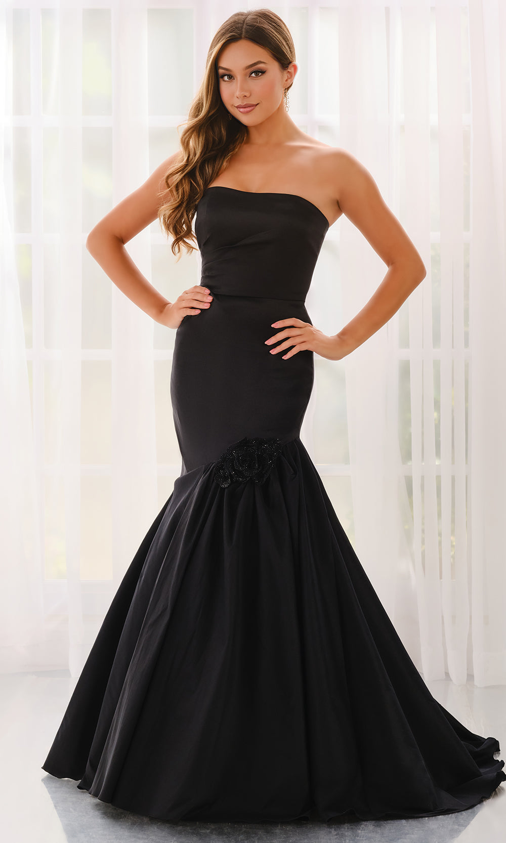 Colette CL6219 - Straight Neckline Taffeta Prom Gown Prom Dresses