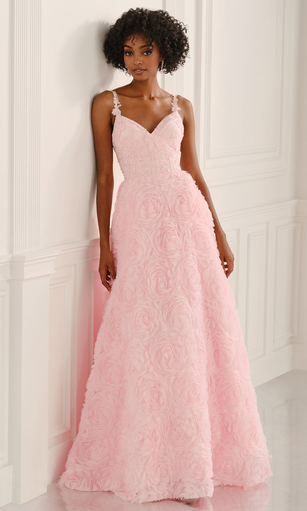 Colette CL6223 - Lace Bodice Rosette Skirt Prom Gown Ball Gowns