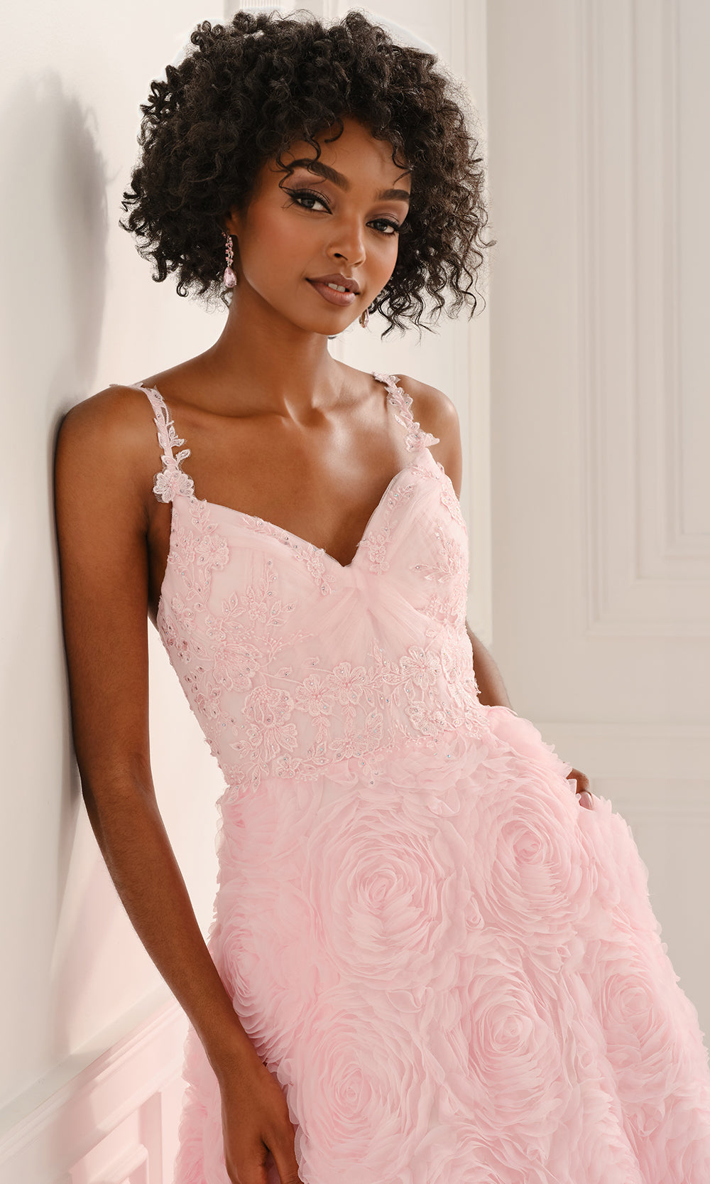 Colette CL6223 - Lace Bodice Rosette Skirt Prom Gown Ball Gowns