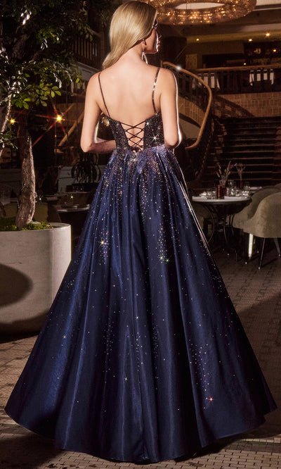Ladivine CM379 - Sleeveless Plunging Neck Prom Gown